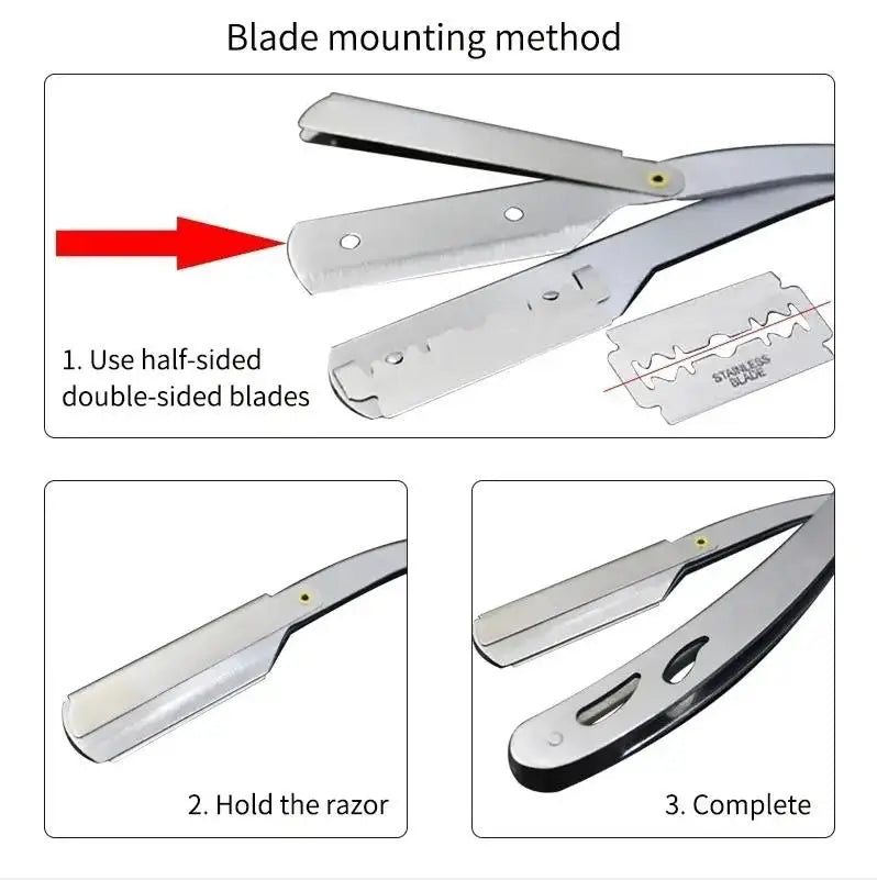 Vintage Stainless Steel Folding Shaver & Barber Razor